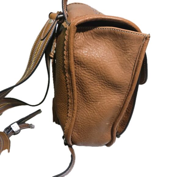 Will Leather Goods Lubbock Backpack Tan Leather Western Silver Buckle Embroidery main image 5